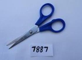 blue handle scissors